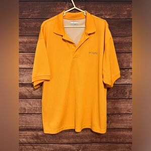 Columbia Performance Fishing Gear Mens XL Shirt Orange Pullover Vented Polo